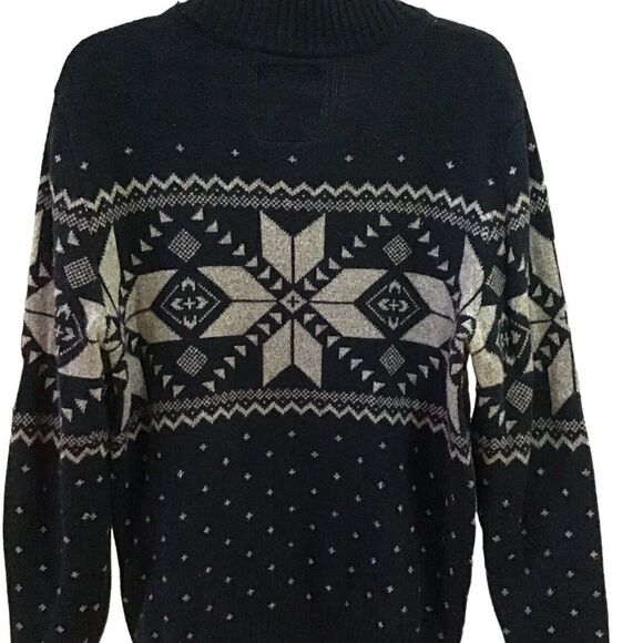 American Eagle Outfitters Men’s Sweater Mock Neck Snowprint Size M - Picture 3 of 4